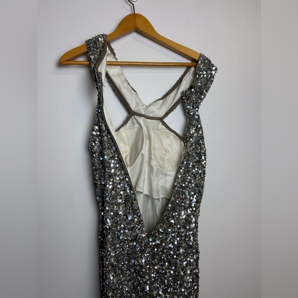 VTG Y2K Scala 100% Silk Mini Dress Women 4 Beaded full sequins Hoco Homecoming - Picture 10 of 16